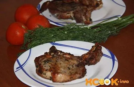 Steak a csont - főzés recept a kemencében lépésről lépésre fotók