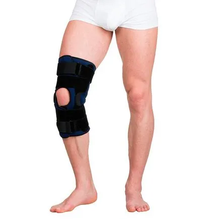 Bandajul pe articulația genunchiului - flexibil, cu nervuri, compresie