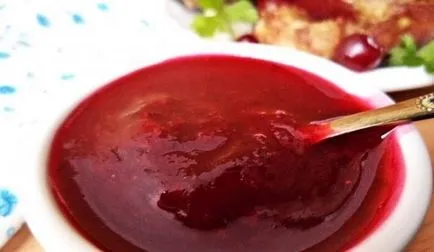 Сос от червени боровинки за месо (проста, през зимата) рецепти със снимки