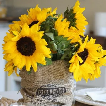 Buchet de floarea soarelui, 75 de fotografii de idei floristica în stilul de Provence