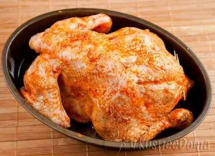 Töltött csirke a sütőben recept egy fotó