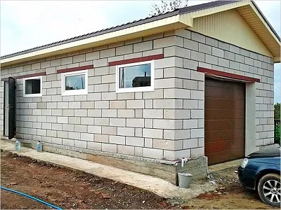 Garaj de fotografie aerat beton, blocuri de calcul, construirea cu mâinile lor ieftin, desene structura,