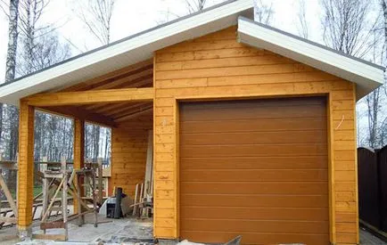Garaj si sauna sub un singur acoperiș proiecte hozblok, o bucătărie de vară cu o baie