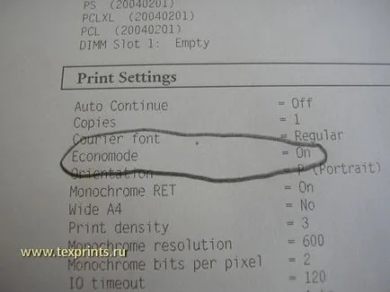 HP LJ P2015 oprit modul economisire toner