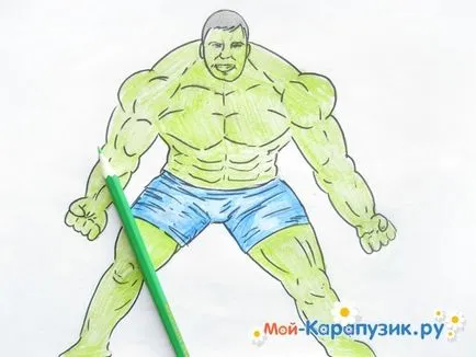 Hogyan kell felhívni Hulk fokozatosan színes ceruzák