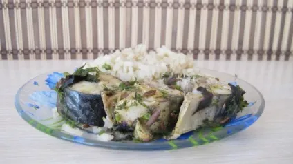 Скумбрія з рисом