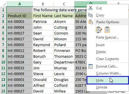 Как да се скрие и да се групират в колони в Excel