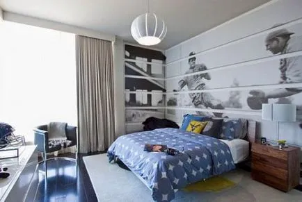 Design-ul frumos și confortabil al camerei pentru un adolescent și fotografii modele