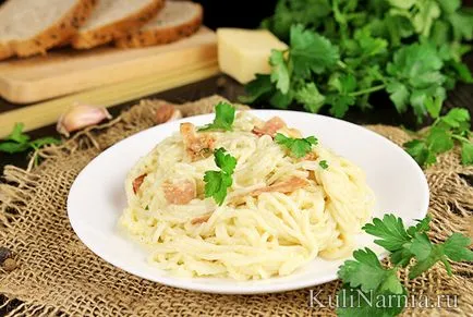 Pasta carbonara recept Szalonnás, tejszínes