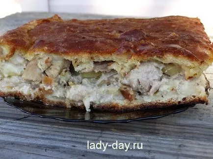 Pite burgonya és hús, a recept egy fotót a sütőben, egyszerű receptek képekkel