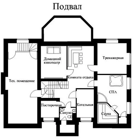 Разпределение и чертежи на частна къща мазе