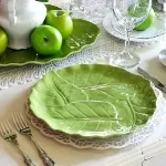 Играйте в десетката око оригинален декор на зелени ябълки за маса