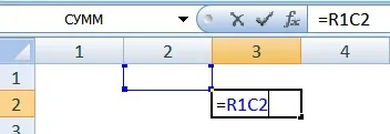 Стиль посилань r1c1 в excel