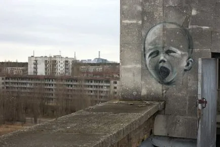 Ijesztő graffiti Pripyat, umkra