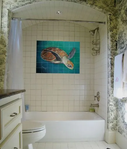 Реалистични фотоплочки за баня или модни панели на плочки в банята