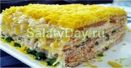 Saláta halkonzerv - finom íze a recept fotókkal és videó