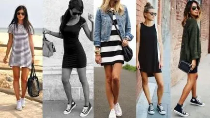 От какво да се носят маратонки Converse жени, мента или друга цветна снимка