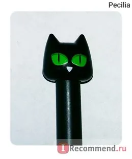 Golyóstoll AliExpress aranyos rajzfilm kawaii műanyag fekete macska zselés toll gyerekeknek hallgató crative