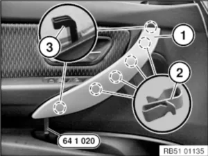 Scoaterea instalației asieta portierei BMW F30