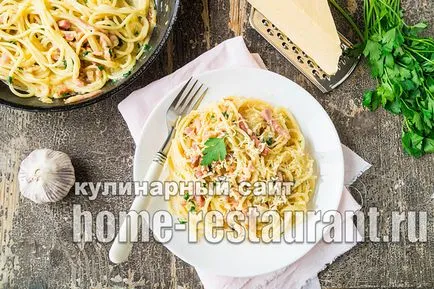 Spaghete Carbonara - o reteta clasica cu crema