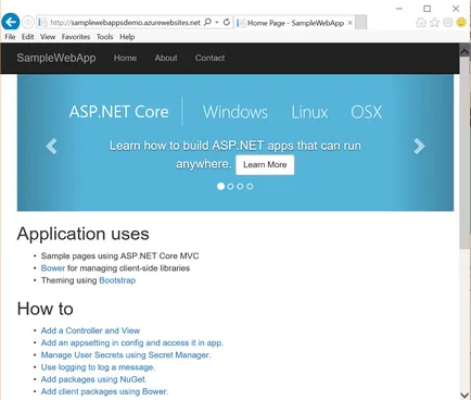 Létrehozása alapvető webes alkalmazás Visual Studio kódot, a Microsoft docs