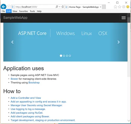 Crearea unei aplicatii web de bază în cod Visual Studio, documente Microsoft