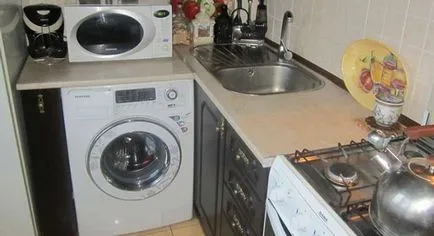 mașină de spălat în bucătărie cum se instalează sau se integra într-un mic Hrușciov