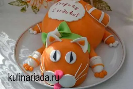 Tort în formă de kulinariada masticuri pisică