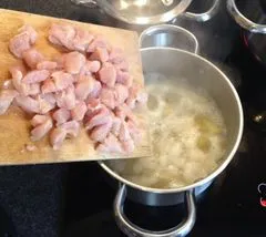 Párolt burgonya csirke - lépésről lépésre recept fotók