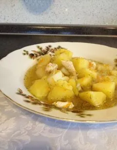 Párolt burgonya csirke - lépésről lépésre recept fotók