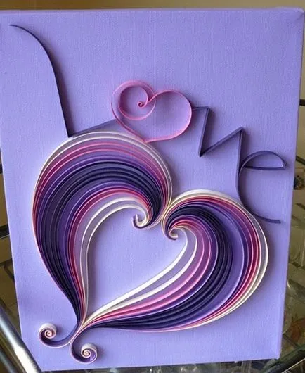 Valentine inimile dantelă de hârtie cu mâinile lor în tehnica quilling