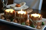 Весільний handmade осінні свічники (декор) Весільний handmade осінні свічники