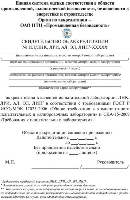 Свідоцтво випробувальної лабораторії, тов «расек»
