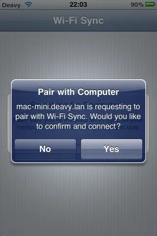 Wi-fi sync