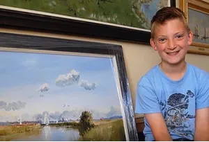13 éves fiú felhívja mint Monet, Kieron Williamson festmények néz - nő s nap