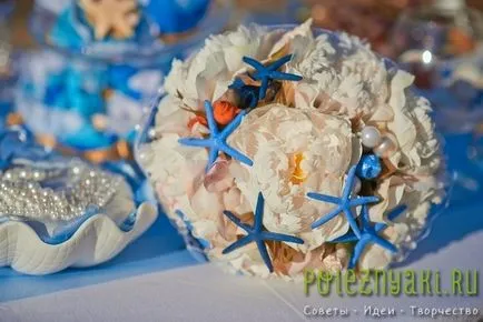 20 ötleteket esküvői csokrok a tengerparti stílusú poleznyaki