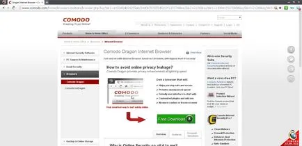 Browser gratuit dragon descarcă Comodo, în limba rusă pentru Windows 7