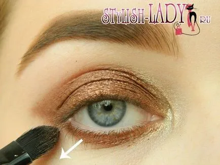 Bronze szem make-up, lépésről lépésre bemutató fotókkal