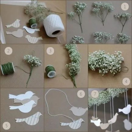 Papír galambok egy esküvőn - csinálni magamnak