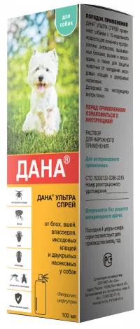 Dana spray de ultra de purici și căpușe pentru câini, 100 ml, animale de companie on-line magazin zoograd