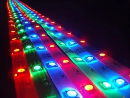 Цвят музика от LED лента с ръцете си - снимки и видео