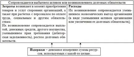 Esența economică a categoriei „costuri“, relația cu conceptele de „costuri“ și „cheltuieli“