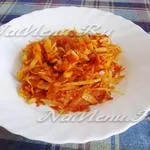 Тушкована капуста з ковбасою, рецепт з фото крок за кроком (олія) Тушкована капуста з ковбасою, рецепт з фото крок за кроком