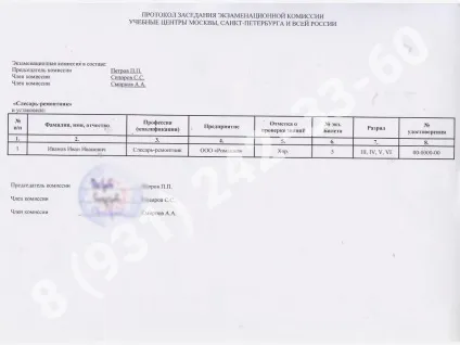 Посвідчення слюсаря ремонтника