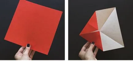 Ajkak origami papír összeállítási diagramon és leírás