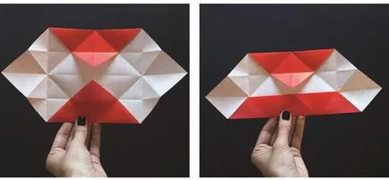 Ajkak origami papír összeállítási diagramon és leírás