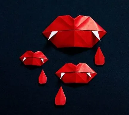 Buzele origami diagrama și descrierea ansamblului de hârtie