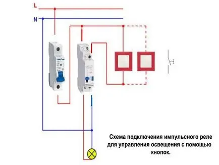 releu de impuls pentru controlul iluminatului modul de conectare