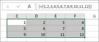 Folosind constantele matrice în formule matrice - helpdesk birou