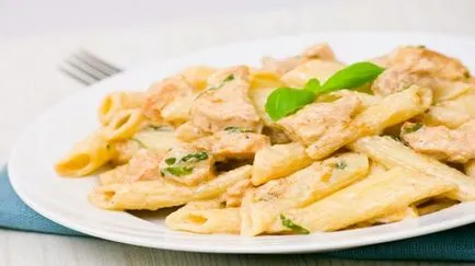 penne paste uimitoare cu carne de pui - foarte gustos